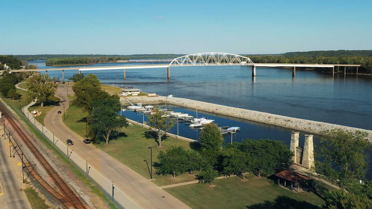 Muscatine Downtown Drone Shot Day Small2